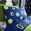 Catherine Lansfield Football Blue Set copripiumino 160 x 220 + 50 x 110 + lenzuolo con angoli bianchi 90 x 200