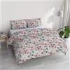 Italian Bed Linen Set Copripiumino Matrimoniale Cotone River, lavorato in Italia - Parure Copri Piumino - Sacco Piumone 250x200cm con Doppia Patella e 2 Federe Cuscino (Matrimoniale, elba)