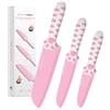 MEOWKIT Coltelli da Cucina Rosa, 3 Pezzi Set Coltelli Giapponese, Ultra Affilati Acciaio Inox Coltelli| 17,8cm Coltello da Santoku, 12,7cm Coltello da Frutta, 8,9cm Coltello di Sbucciatura