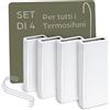 Praknu Set da 4 Umidificatori per Termosifoni in Ceramica - Porta Acqua | Aria meno secca in casa d'inverno, risparmio energetico, gancio flessibile, rilascio efficiente, evaporatore per radiatori