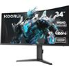 KOORUI Monitor Gaming Curvo 34 Pollici, 165Hz, 1ms, 1000R, WQHD 3440x1440, VA, DCI-P3 90%, Adaptive Sync, 2xHDMI 100Hz & Display Port 165Hz, VESA 75 * 75mm