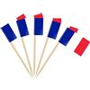 AhfuLife 100 Bandiera Stuzzicadenti Francia da Cocktail, Bandiere Stuzzicadenti per Panini, Cibo, Tazze di Carta, Torte, Frutta, Forniture per Feste, Decorazioni Bar (100 pezzi, Francia)