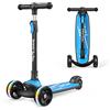 besrey Monopattino Bambino da 3-10 anni, Monopattino 3 Ruote Bambino con Luci, Regolabile in 4 Altezze, Blu