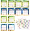 TUKNN Grafici degli Incentivi, Tabellone Ricompensa per Bambini, Bedtime Chart, Bedtime Routine Chart Tabella dei Premi, con 480 Adesivi a Forma di Stella, 12 Pezzi