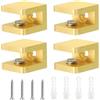 QUARKZMAN Morsetto per Ripiano in Vetro, 4pz Porta Clip in Vetro Regolabile in Oro Ramato per Vetro Spesso 5-8mm, Staffa di Supporto Morsetto a U per Pannello Fisso