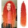 Dsoar Capelli a Torsione Profonda all'Uncinetto Onda d'Acqua Torsione Fasci di Capelli Sintetici Ricci Che Intrecciano l'Estensione dei Capelli Ombre, 22Inch 3 Packs