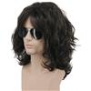 karlery California 70s 80s Rocker parrucca uomo donna lunga ricci marrone scuro