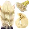 VINBAO Extension Capelli Veri Cheratina 35cm 40g 50Ciocche Extension Capelli Veri Remy Invisible Keratin Capelli Umani Biondo Platino Extensions Capelli Veri for Women (#UTip60, 14)
