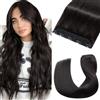 UK-Fashion-Shop Extension Clip Capelli Veri Fascia Unica 40cm 45g #1B Nero Naturale One Piece Remy Human Hair Lisci
