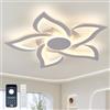GWYAJTU Lampadario A Fiore Con Telecomando APP, Plafoniera LED Dimmerabile 3000K-6000K, Lampada Sospensione Moderna 36W Con Timer Per Camera Da Letto Cucina Soggiorno Ufficio