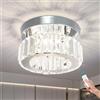 diisunbihuo Xundi Mini lampadario di cristallo grande lampada da soffitto rotondo LED lampada a sospensione per corridoio scala (bianco freddo) (rotondo SJT dimmerabile)