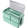 volumoon lunch box 1400ml, Lunch Box Bento, Bento Box Porta a 2 Strati con 3 Scomparti, Pranzo porta pranzo con posate, Porta Pranzo Ermetico, Contenitore Porta Pranzo per Lavoro,Scuola,Viaggi,Verde