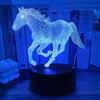 Gemi Lampada Cavallo, Lampada 3D Cavallo Bambini con Telecomando+Touch 16 Variazioni di Colore, Luci Notturne Cavallos LED Decorazione Casa, Natale Festa Compleanno Regali Bambino 6 7 8 9 10 11 Anni