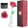 ELEUTH 24k Rosa Placcato Oro,Rosa Eterna Stabilizzata con Supporto Rosa Artificiale Fiore Romantico Perfetto Regalo per Confezione Fidanzata, San Valentino,Fsta della Mamma,Anniversario,Matrimonio
