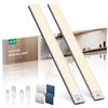 LROLTEF Luce LED Sottopensile Cucina 4000K 40CM Sensore di Movimento per Luci 2200mAh 66 LED Luce Armadio Lampada Dimmerabile per Cucina Scale Soggiorno Bagno Camere da Letto | 2 Pezzi Argento