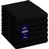 COTTONIVA Set di 6 Strofinaccio Cucina Cotone - Strofinacci Asciugapiatti Assorbenti resistente -Lavabili in Lavatrice Tovaglioli da Cucina 40x70 cm Nero