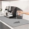 TENQUAN Tappetino per Piatti ad Asciugatura 60x30cm Tappetino Drenante per Cucina con Antiscivolo Fondo Tappetino per Assorbente Macchina da Caffè Scolapiatti per Piatto Lavello(Grigio Chiaro)