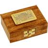 NKlaus Scatola per carte da gioco in legno di mango e ottone, 11 x 8 x 4 cm, decorazione nautica, scatola di carte per serate di gioco 15932