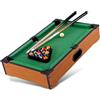 Fishtec Mini tavolo da biliardo - Mini tavolo da biliardo mobile - Copertura in feltro verde - 2 stecche, 16 palle, triangolo e gesso - Colore legno chiaro - Ideale per bambini e adulti - 51 x 34 x 9.5 cm