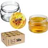 KADAX Piccoli vasetti per conserve da 250 ml, con coperchio, ermetici da regalare, mini barattoli per miele e spezie (50 pezzi, api)