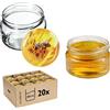 KADAX Piccoli vasetti per conserve da 250 ml, con coperchio, ermetici da regalare, mini barattoli per miele e spezie (20 pezzi, api)