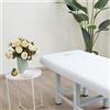 Highdi Lenzuolo da Lettino per Massaggi con Foro, Morbido Lenzuolo da Tavolo per Massaggi con Angoli Elasticizzati Lavabile Adatto (190x80cm,Bianco)