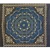Seamar Copritutto Grande Fleurs Dorato 100% Cotone Copridivano 210x230 cm Senza Frange Copriletto Etnico Telo Mare (Nero-Avio)