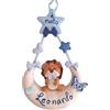 Generico Fiocco nascita leoncino appeso su luna con nome personalizzato fatto a mano in pannolenci -decorazione cameretta-regalo nascita