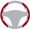 BROVACS SWT2021RD - Coprivolante per auto in pelle scamosciata, universale, antiscivolo, a forma di D, 35,5-40,6 cm, segmentato, custodia protettiva segmentata in ABS scamosciato velluto rosso