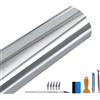 NewL Pellicola Vinile Autoadesiva Cromo Specchio Argento 30 x 300 cm | Finitura cromo specchio lucido, kit installazione incluso, canali anti-bolle, adesivo riposizionabile, per auto, moto, mobili