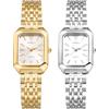 JewelryWe Orologi da donna cinturino in metallo quadrato ¨C Elegante analogico al quarzo orologio da polso donna orologio casual da polso con quadrante rettangolare conchiglia e cinturino in lega,