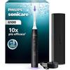 Philips Sonicare 6100, spazzolino elettrico sonico con 2 modalità di spazzolamento e 3 livelli di intensità, avviso di pressione, EasyStart, SmarTimer, nero, modello HX7401/07 [Nuova tecnologia]