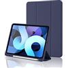 Palkitsee Custodia Cover per iPad (A16) 11 Generazione 11 Pollici 2025/iPad 10 Generazione 2022 iPad 10,9 con portapenne, Cover Tablet Sottile con Retro in Morbido TPU con Auto Svegliati/Sonno, Blu Scuro