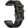 NotoCity Cinturino per Garmin Fenix 6X/Fenix 6X PRO/Fenix 3/Fenix 3 HR/5X/Fenix 5X Plus/, 26mm Cinturino di Ricambio in Silicone, Braccialetto Quick-Fit, Colori Multipli. (Nero+Esercito Verde)