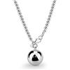Dankadi Collana di Perle in Argento 925 Larga 4MM 6MM, Senza e Con Ciondolo Campanello Cuore, 18-32/45-81CM Collana di Perline Dorate Oro Regalo per Donna Uomo, 20, Argento sterling