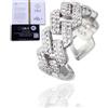 Halukakah Anello Moissanite Uomo Maglia Cubana, D Colore 2.1 ct Totale, Argento Sterling Placcato Platino, 2.1 Carati Diamante Coltivato in Laboratorio, Misura Regolabile, Regalo per Marito, Fidanzato