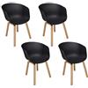 SAMIRA Sedia da pranzo nera, poltrona in stile scandinavo (Nero,4)