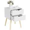 Soberine Set Comodini Camera da Letto con 2 Cassetti Comodini Bianchi Moderni Tavolini Laterali da Divano Shabby Chic Tavolino da Salotto 40 x 40 x 61 cm 1