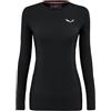 Salewa Cristallo Warm Amr W L/S Tee. Maglia a Maniche Lunghe, Nero, M Donna
