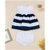 Prénatal Abito rigato bianco/blu bimba con fiocco