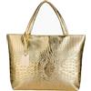 Valentoria Borsa a tracolla da donna con coccodrillo, grande, borsa a tracolla da viaggio, A-gold, Large