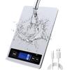 Okuleya Bilancia da cucina, 33lb/15kg Bilancia da cucina digitale con display LCD+acciaio inox+vetro temperato, precisione fino a 1g - g/kg/lb:oz/ml/fl'oz - TYPE-C o Batteria(nessuna batteria inclusa)