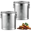 Nizirioo Colino da tè in acciaio inox, colino per spezie, filtro per tè, filtro per spezie, filtro per le spezie con coperchio, per tè sfuso con catena e gancio, teiera grande, filtro per tè per la cucina