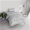 Italian Bed Linen Set Copripiumino Singolo Cotone River, lavorato in Italia - Parure Copri Piumino - Sacco Piumone 150x200cm con Doppia Patella e Federe Cuscino (Singolo, tarim)