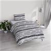 Italian Bed Linen Set Copripiumino Singolo River, lavorato in Italia - Parure Copri Piumino - Sacco Piumone 150x200cm con Doppia Patella e Federe Cuscino (Singolo, oka)