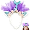 QXRXN Cerchietto per capelli a forma di sirena, per ragazze, per bambini, da donna, per costume da sirena, accessorio per capelli, per compleanni, feste, costumi di carnevale