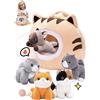 OUOZZZ Set di peluche per cani con autobus Golden Retriever, set di giocattoli interattivi e portatili per bambini e bambini, un morbido regalo di compleanno portatile, ideale per i più piccoli