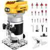 WingFly Fresatrice per Bordi a Batteria per Dewalt 18 V, 20 V, Rifilatore Fresatrice Portatile Senza Spazzole per Lavorazione del Legno, con Set di Frese da 15 Pezzi