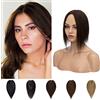 Silk-co Extension con clip in capelli veri, extension, capelli veri, toupet, per donne e toupee, 130% densità, 30-38 g, 02# marrone scuro