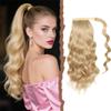 Mulaibdin Coda Capelli Extension Ricci, Code Finte per Capelli Mossi Biondo Cenere, Capelli Finti Donna Coda, Extension Capelli Lunghi 50cm, Coda di Cavallo Extensions